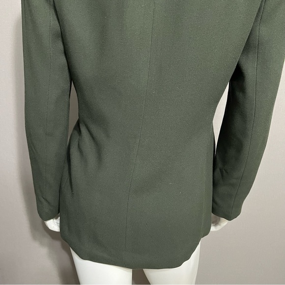 Kasper Army Green Double Breasted Blazer Sz-6 - Picture 7 of 10
